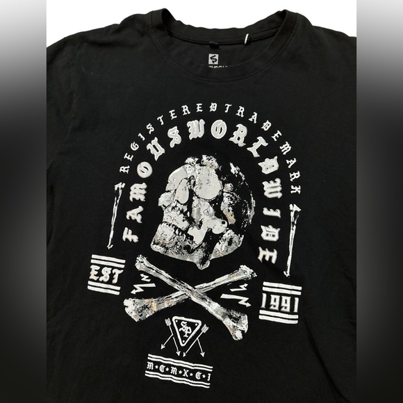 Southpole Y2K Men’s Black Skull Shirt Logo Graphic Size XL‎ T-Shirt Grunge Hip - Picture 1 of 9
